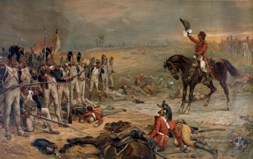 Clásico Painting - La última batalla de la Guardia Imperial en Waterloo Robert Alexander Hillingford escenas de batalla históricas Guerra militar